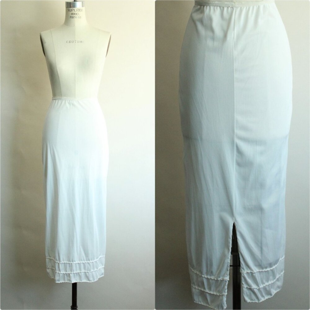 Vintage 1960s Half Slip, American Maid White Nylon, Size Petite